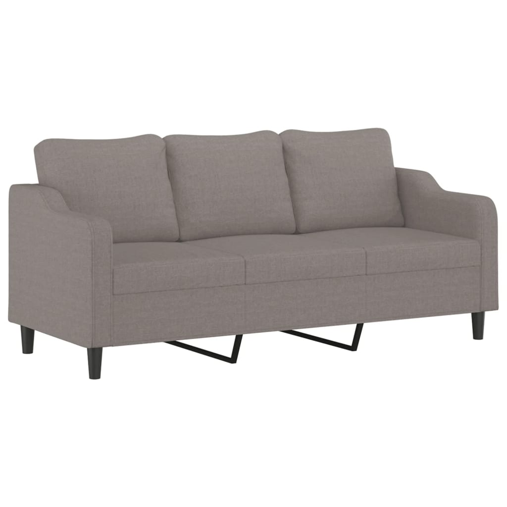 2 Pcs conjunto de sofás com almofadas tecido cinza-acastanhado