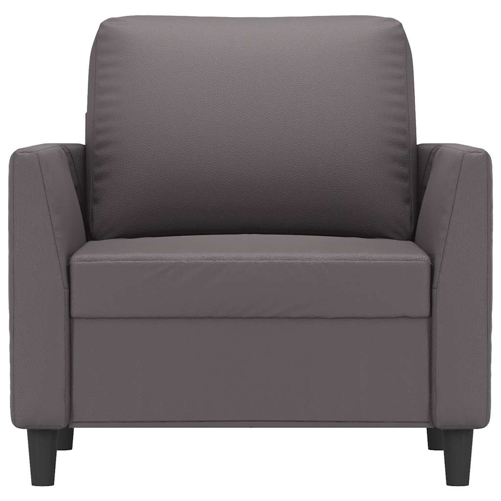 Poltrona 60 cm couro artificial cinzento