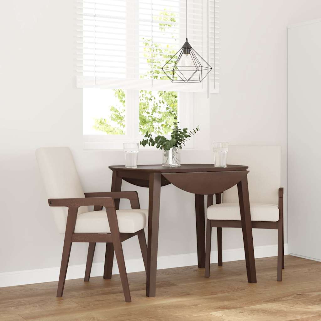 Cadeiras de jantar com almofadões 2 pcs madeira maciça castanho