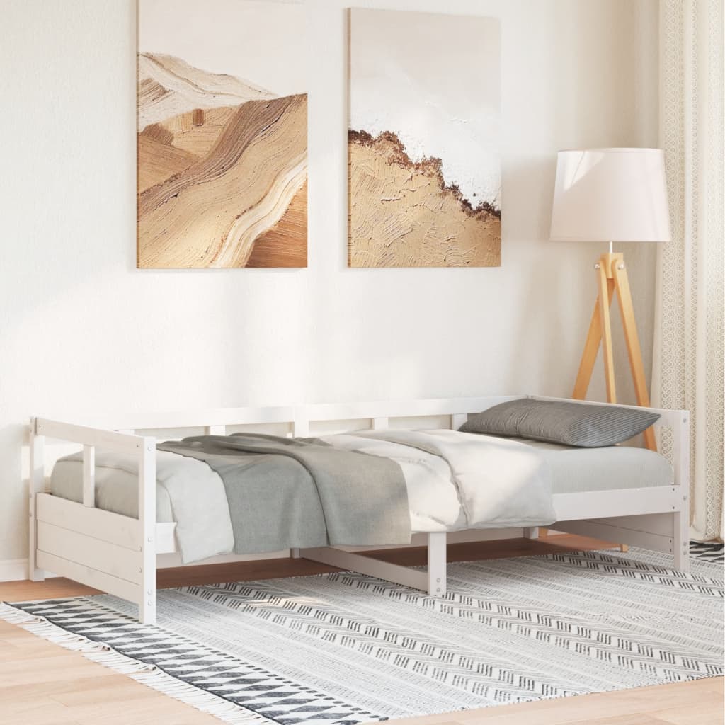 Sofá-cama sem colchão 80x200 cm madeira de pinho maciça branco