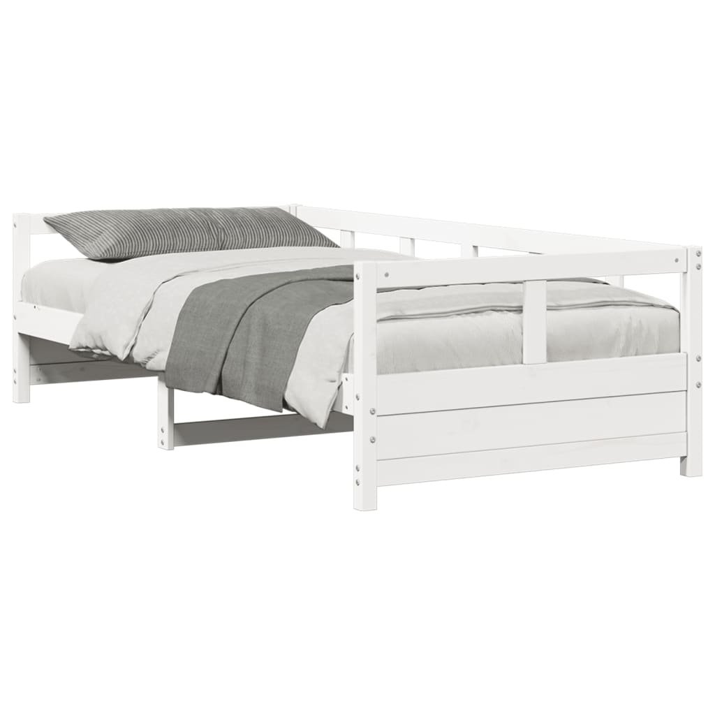 Sofá-cama sem colchão 80x200 cm madeira de pinho maciça branco