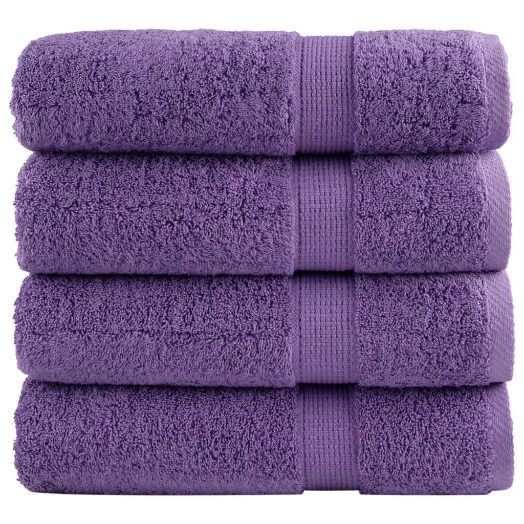 Toalhas de banho premium solund 4 pcs 70x140 cm 600 gsm roxo
