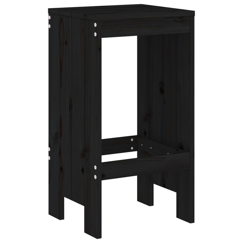 5 Pcs conjunto de bar para jardim pinho maciço preto