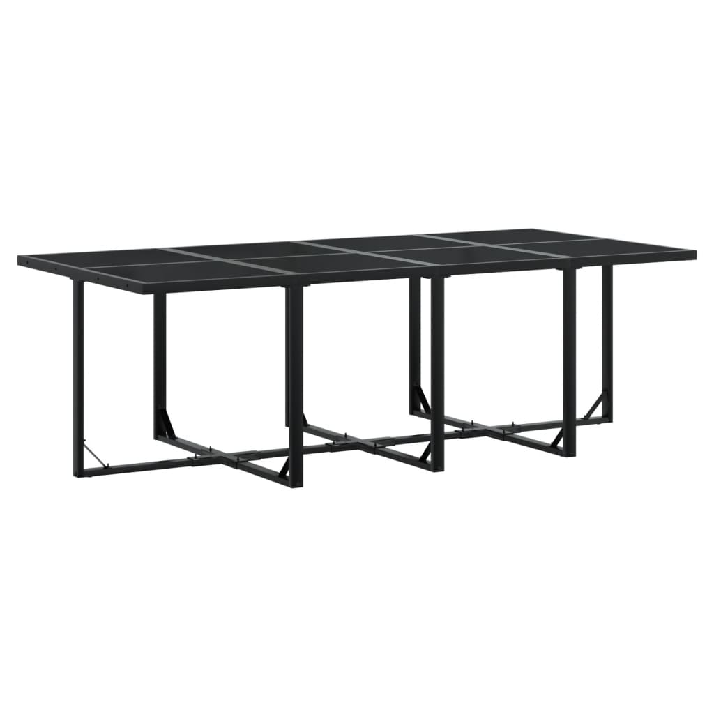 15 Pcs conj. de jantar p/ jardim c/ almofadões textilene preto