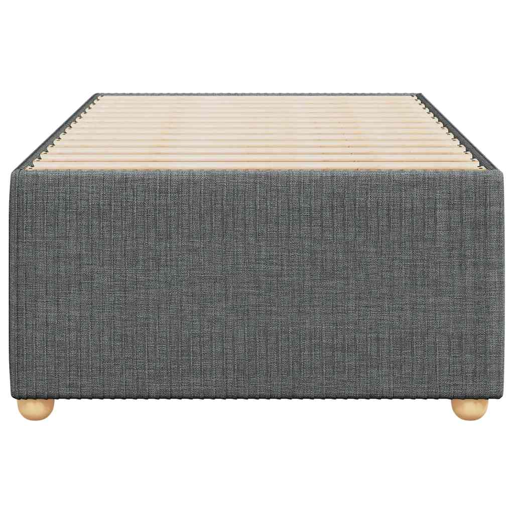 Estrutura de cama sem colchão 90x190 cm tecido cinzento-escuro
