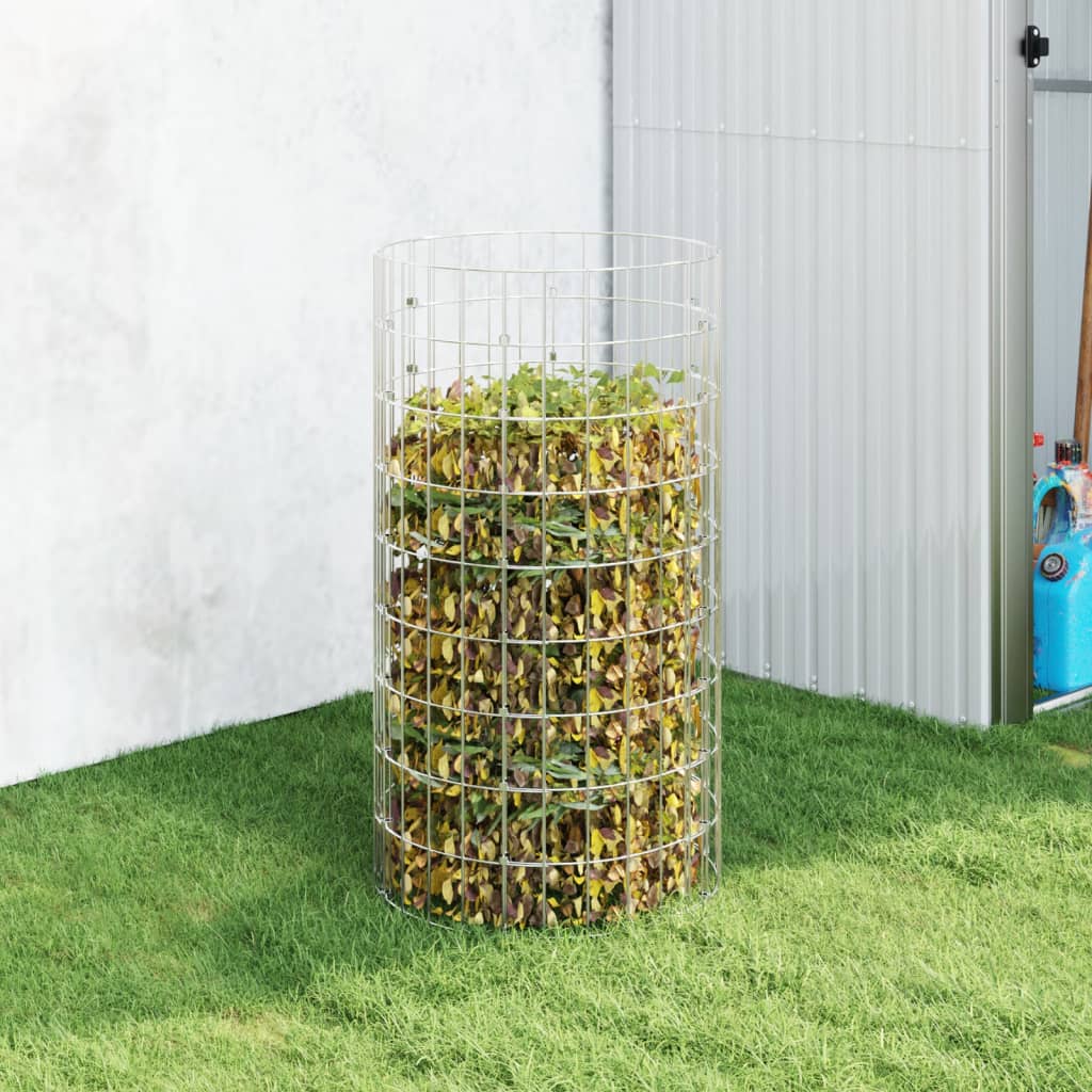 Compostor de jardim ø50x100 cm aço galvanizado