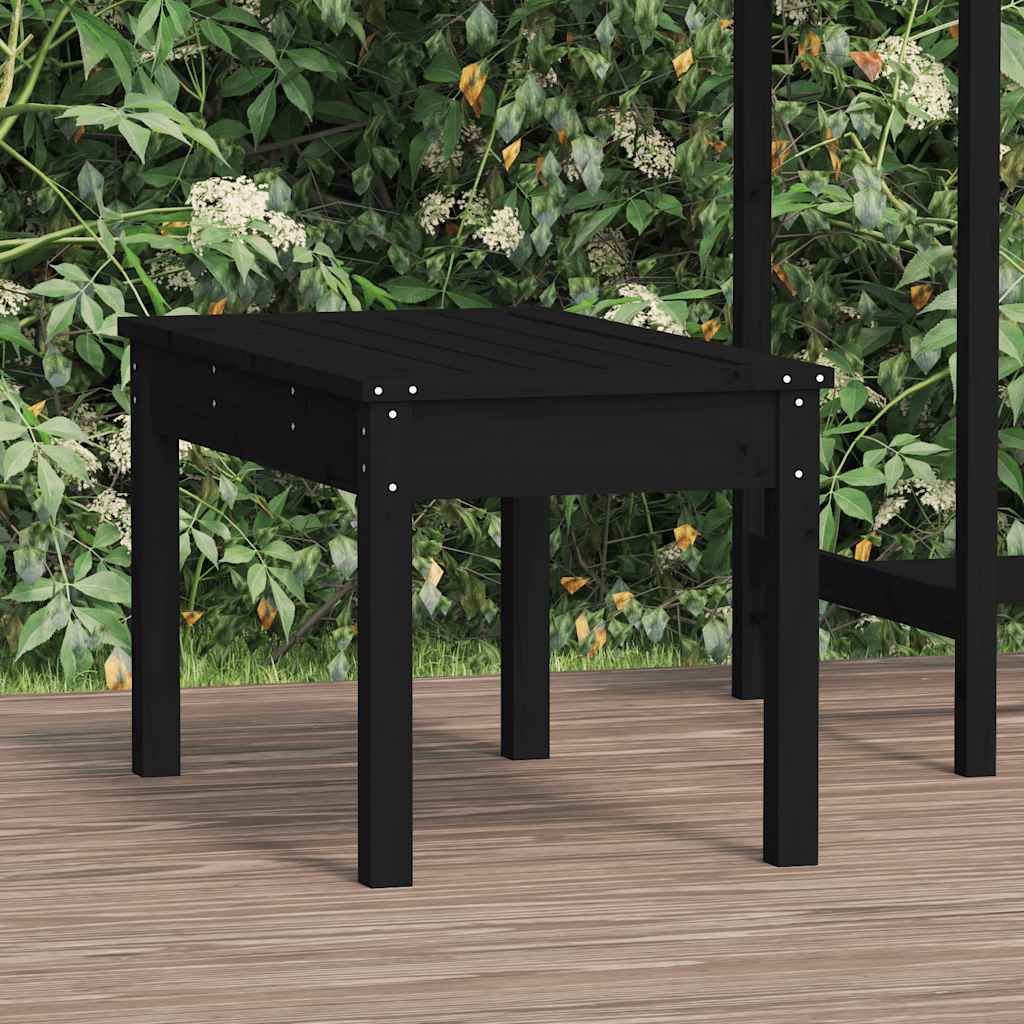 Banco de jardim 80x44x45 cm madeira de pinho maciça preto