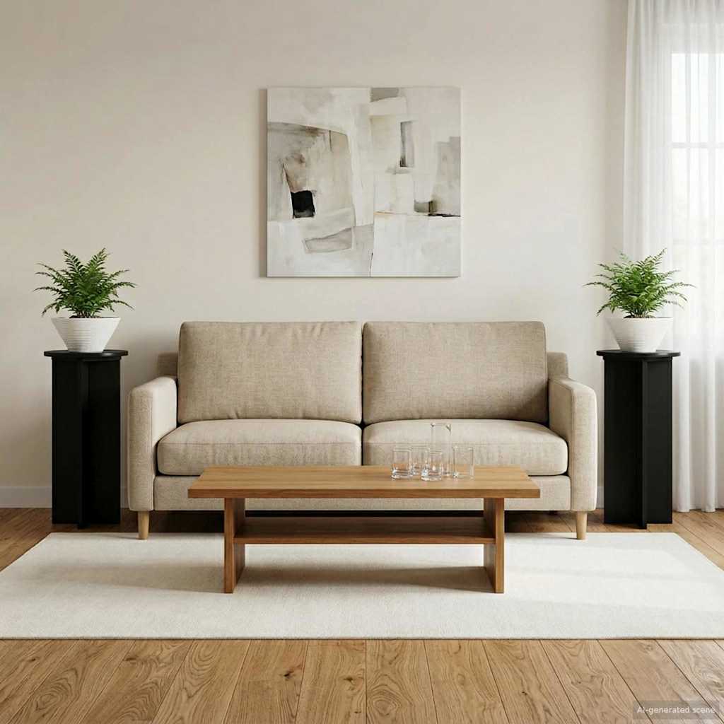 Suporte para plantas 2 unid. preto 29,5 x 29,5 x 60 cm