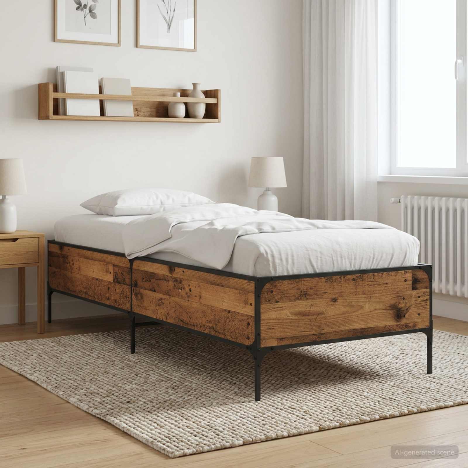 Estrutura da cama madeira antiga 80 x 200 cm