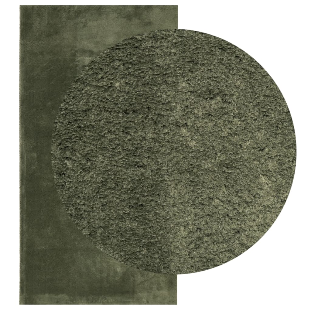 Tapete pelo curto macio lavável huarte 60x110 cm verde-floresta