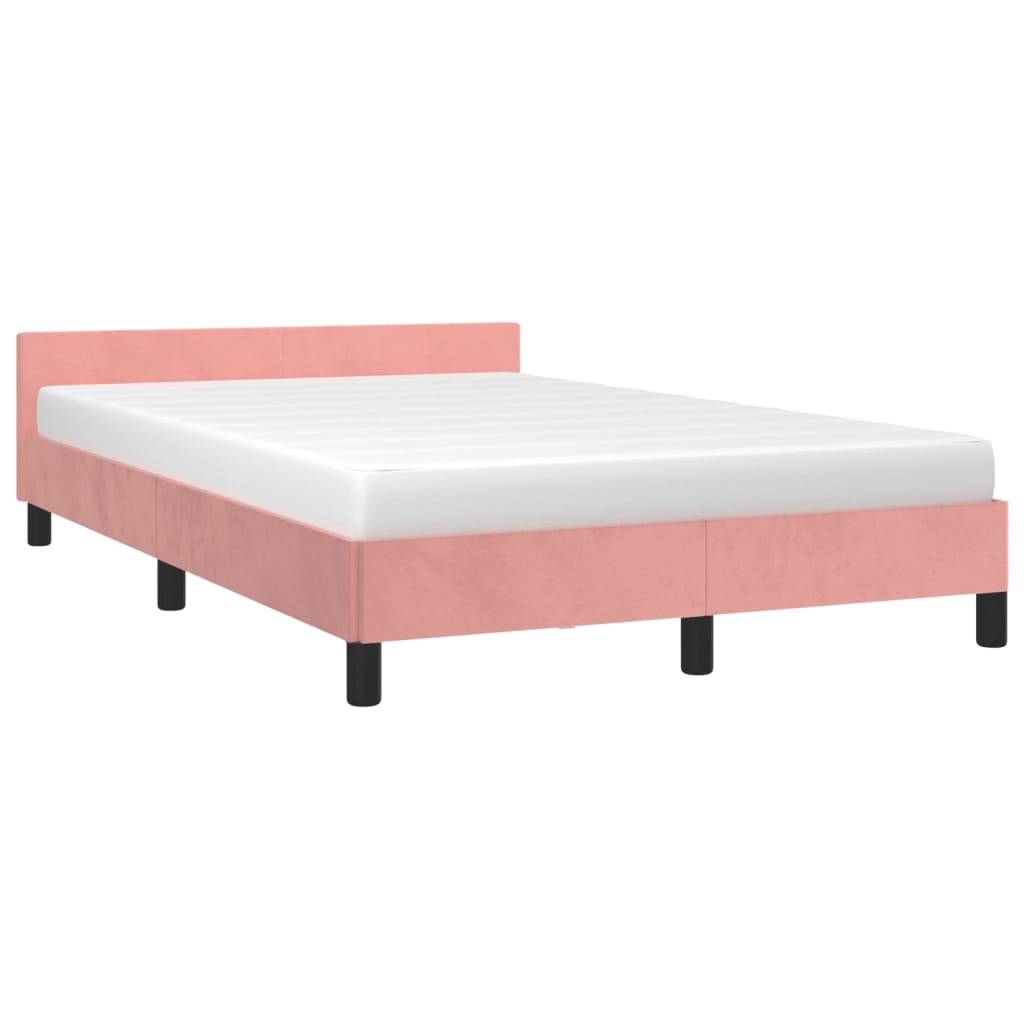 Estrutura de cama sem colchão 120x190 cm veludo rosa