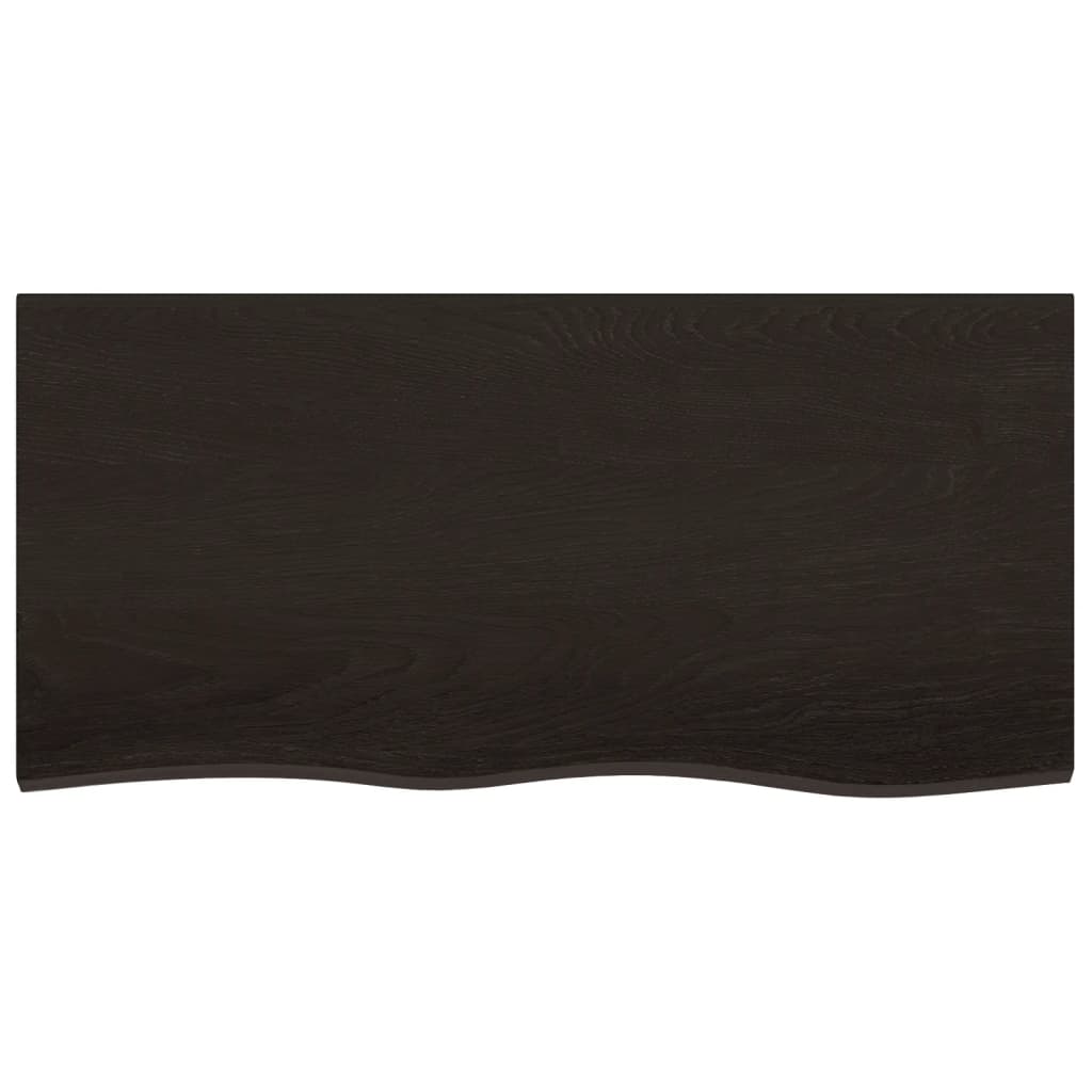 Tampo de mesa 100x50x(2-4) cm carvalho tratado castanho-escuro