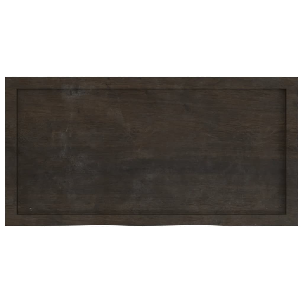 Tampo de mesa 100x50x(2-4) cm carvalho tratado castanho-escuro