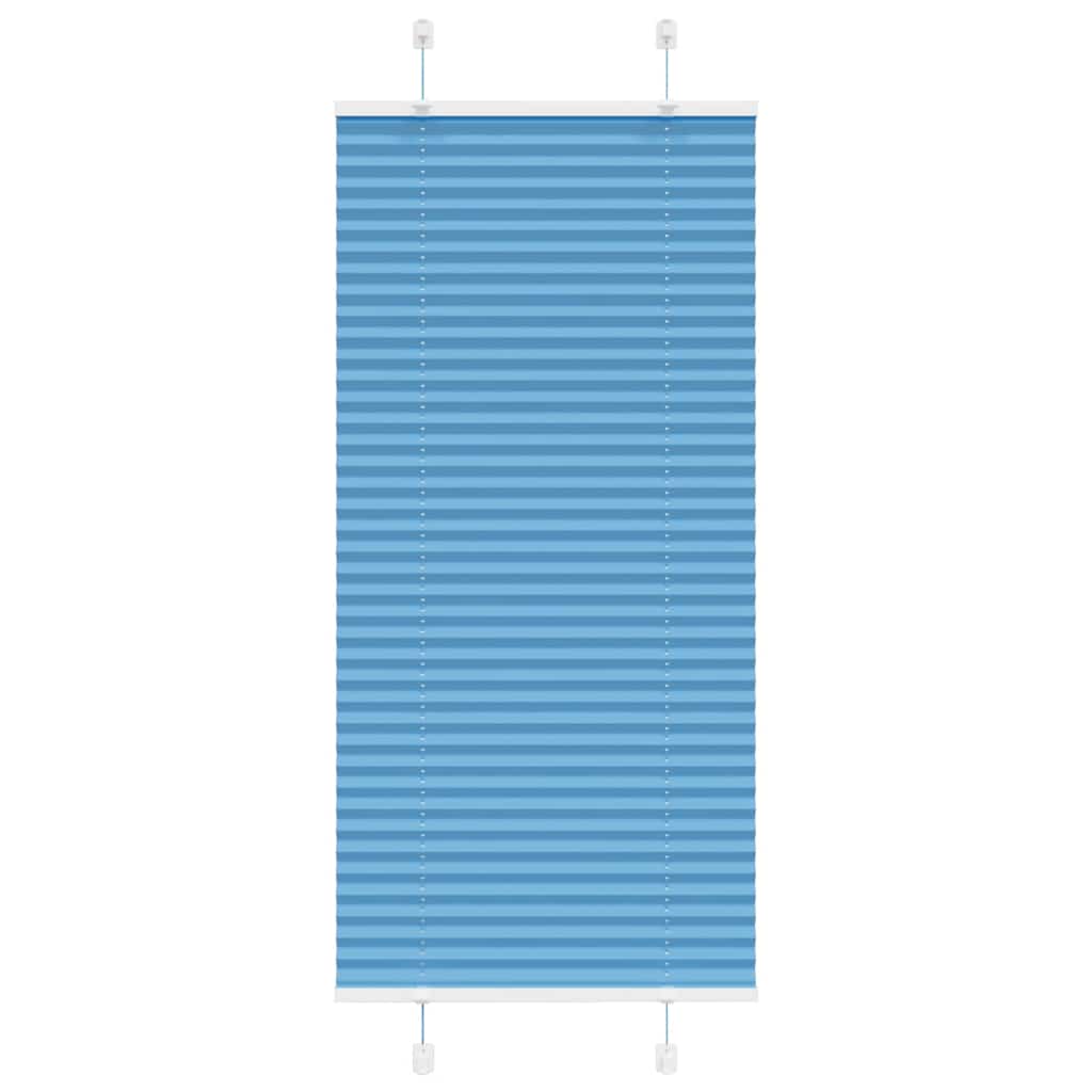 Plissado cego azul 55x150 cm largura tecido 54,4 cm poliéster
