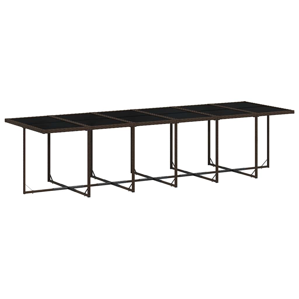 13 Pcs conjunto jantar p/ jardim c/ almofadões vime PE castanho