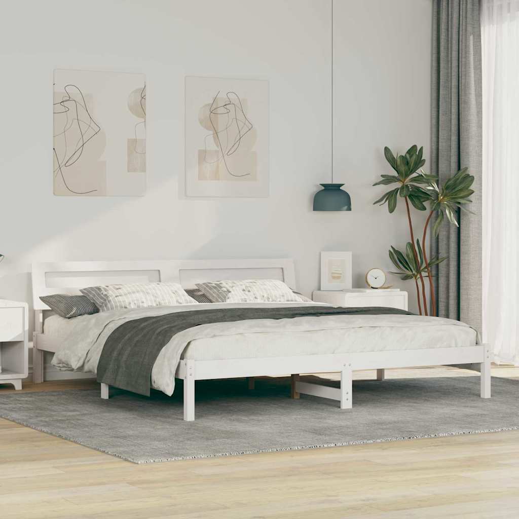 Estrutura da cama com cabeceira branco 180 x 200 cm