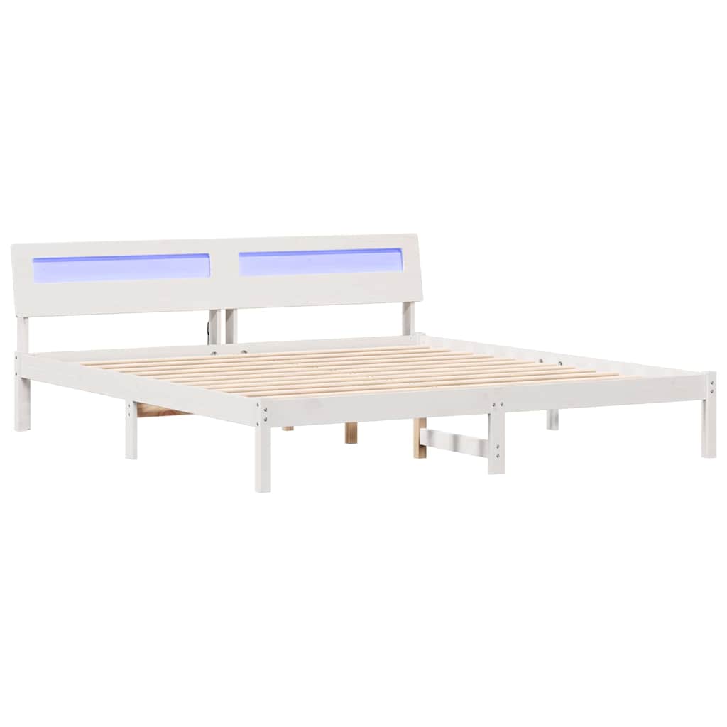 Estrutura da cama com cabeceira branco 180 x 200 cm