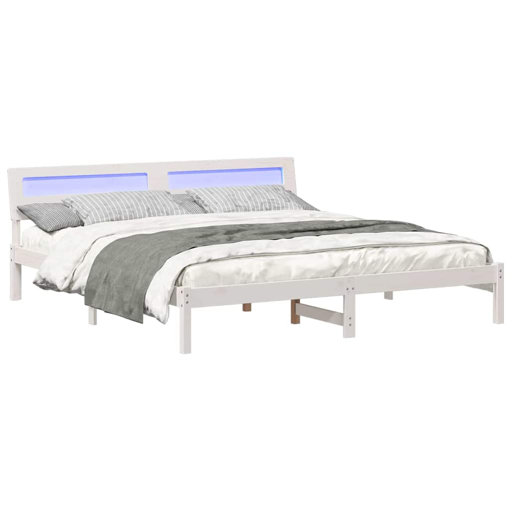 Estrutura da cama com cabeceira branco 180 x 200 cm