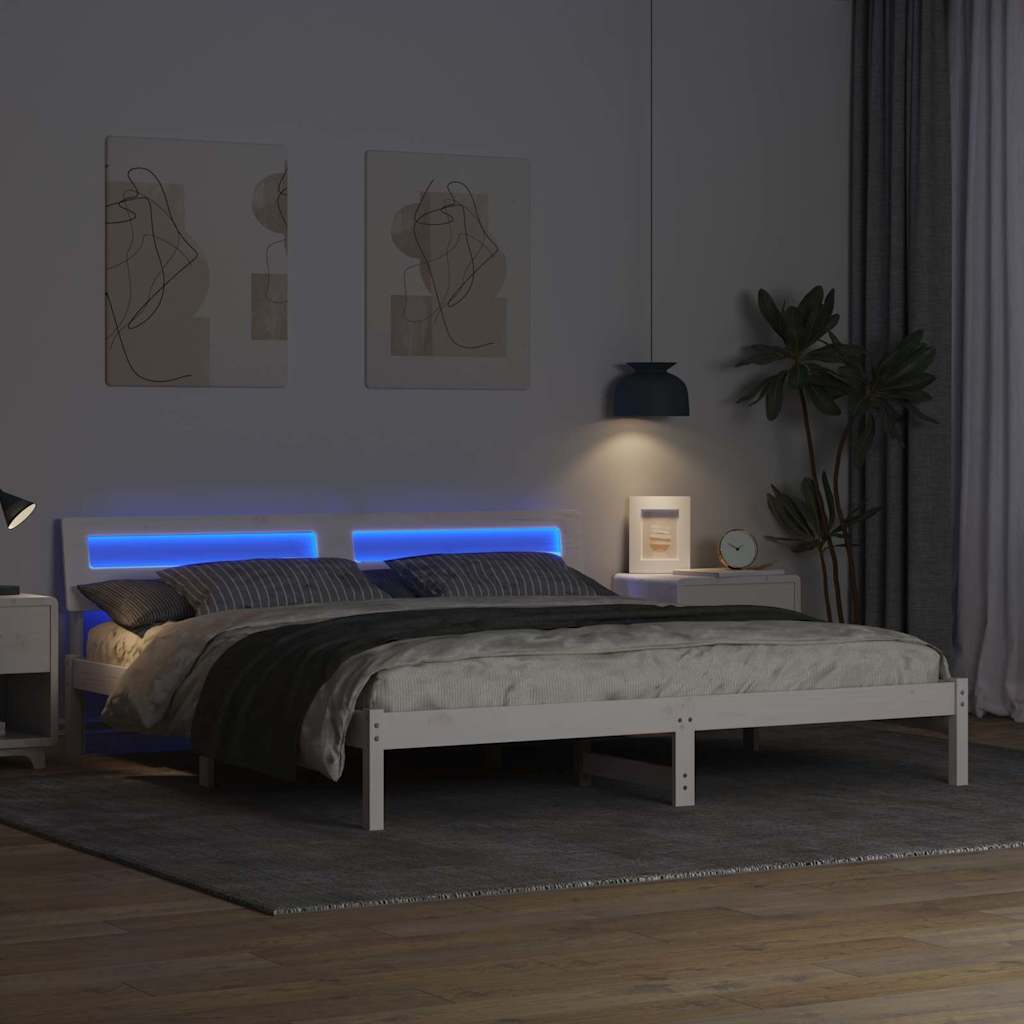 Estrutura da cama com cabeceira branco 180 x 200 cm