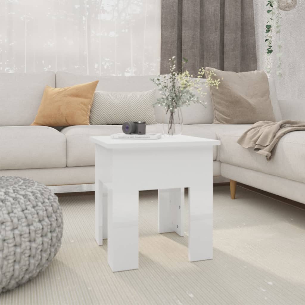 Mesa de centro 40x40x42cm derivados de madeira branco brilhante