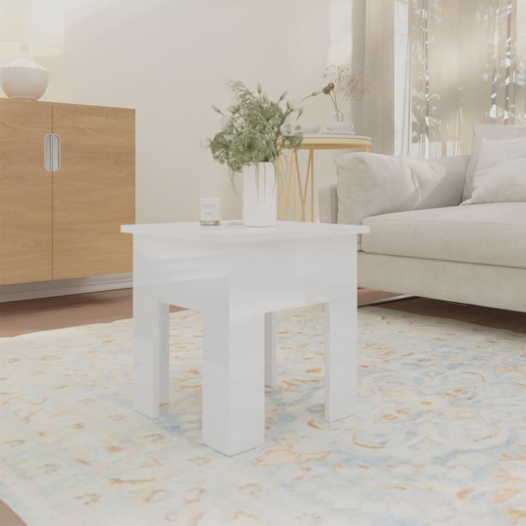 Mesa de centro 40x40x42cm derivados de madeira branco brilhante