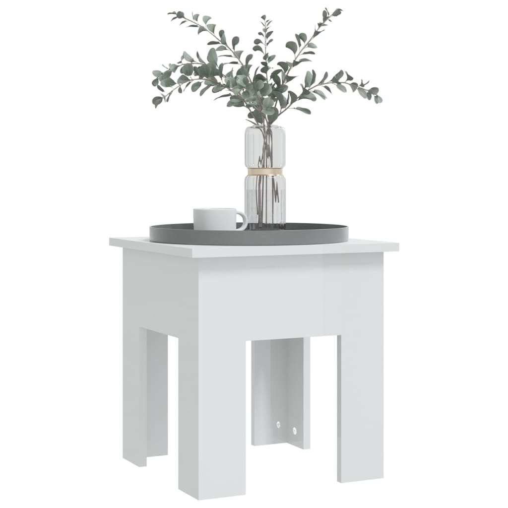 Mesa de centro 40x40x42cm derivados de madeira branco brilhante