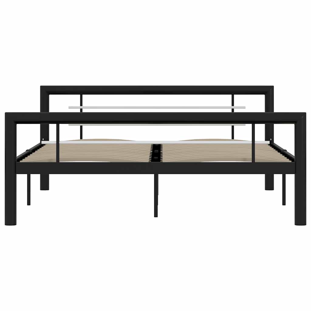 Estrutura de cama 120x200 cm metal preto e branco