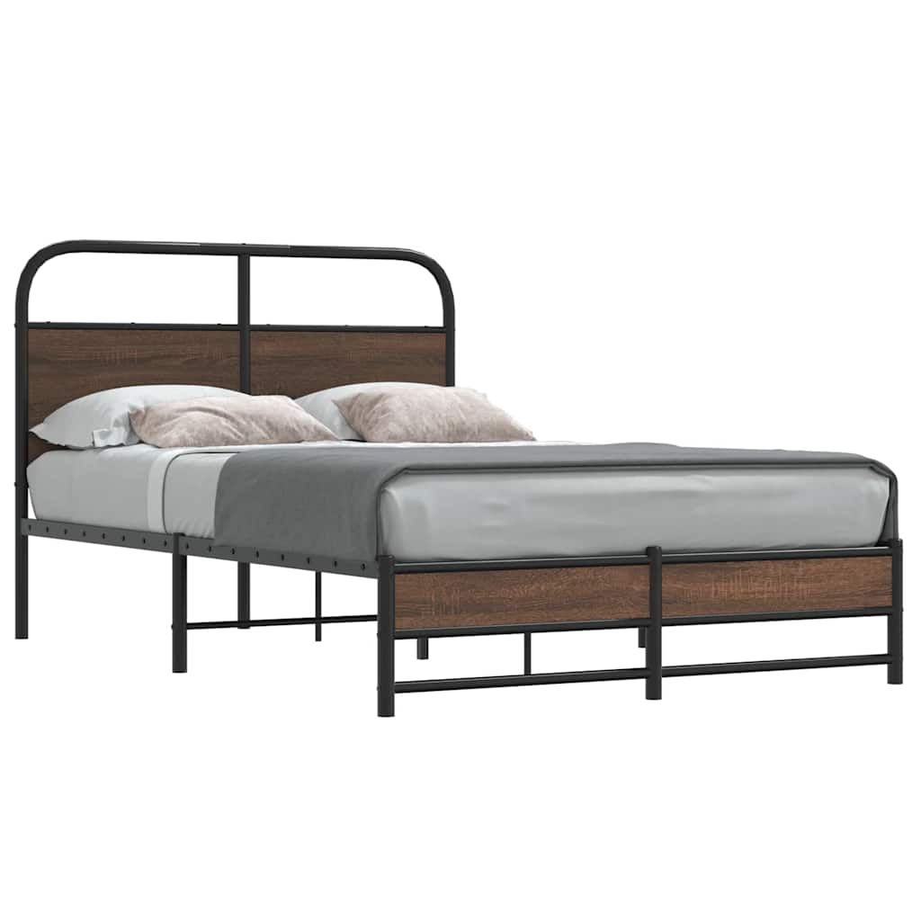 Estrutura cama s/ colchão derivados madeira carvalho castanho
