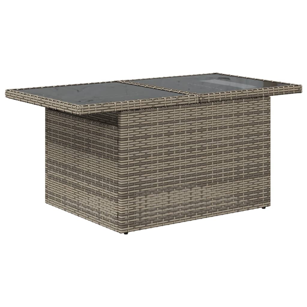 8 Pcs conjunto sofás de jardim c/ almofadões vime PE cinzento