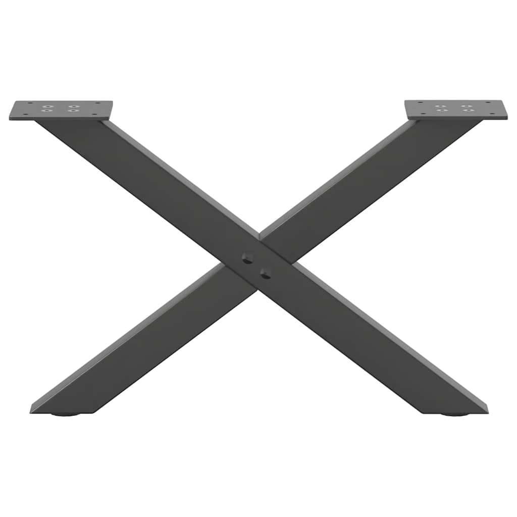 Pés para mesa de centro em formato de x, 2 peças, antracite, 60x(30-31) cm, aço