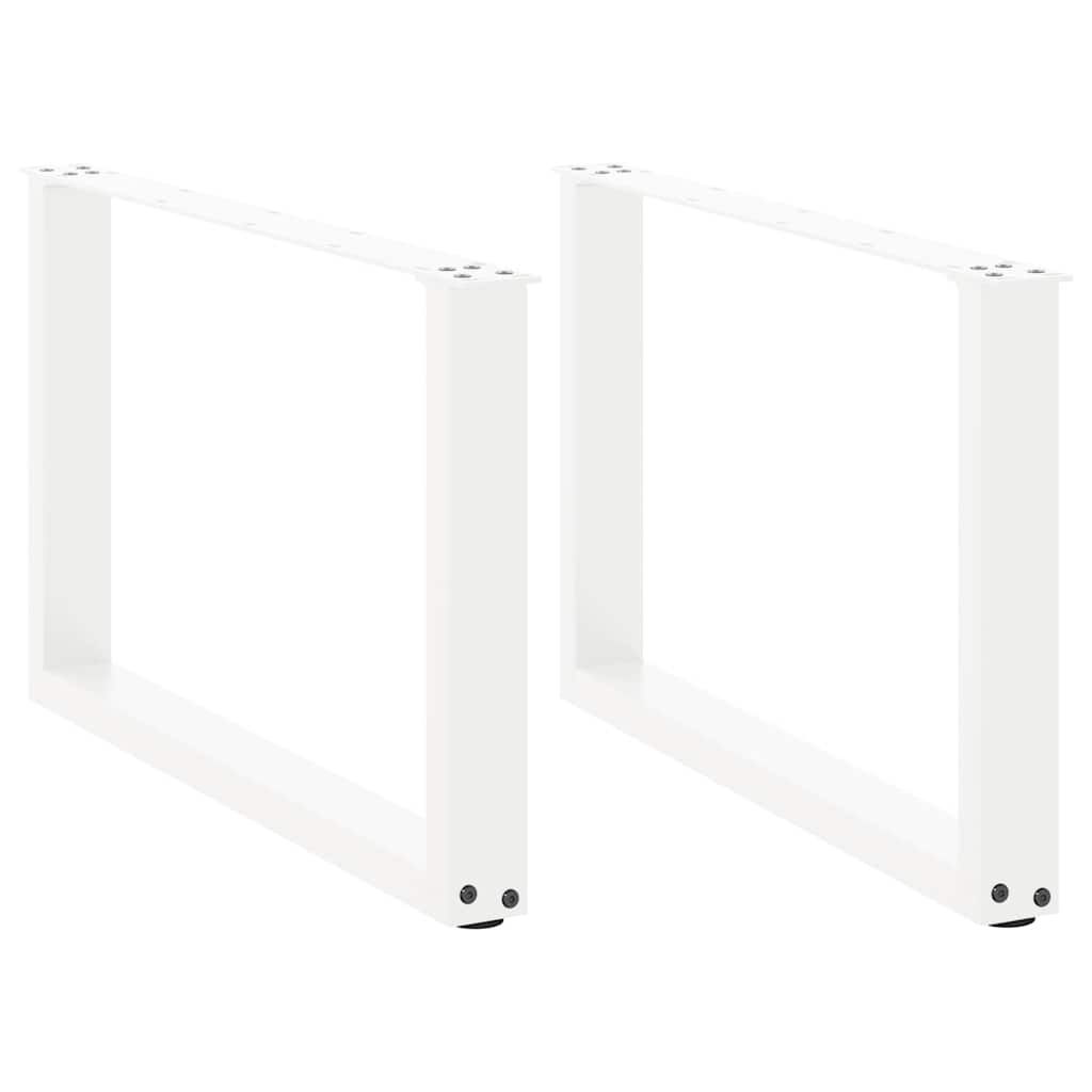 Pés para mesa de centro em formato de u, 2 peças, branco, 60x (42-43) cm, aço