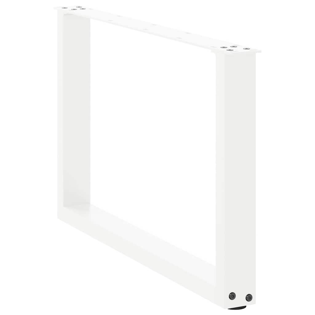 Pés para mesa de centro em formato de u, 2 peças, branco, 60x (42-43) cm, aço
