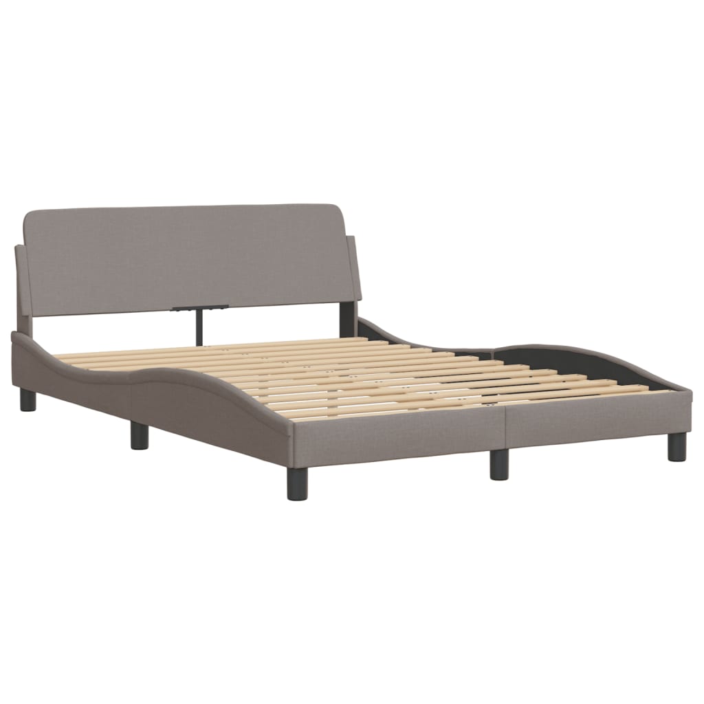 Cama com colchão hvar 140x190 cm tecido castanho-acinzentado