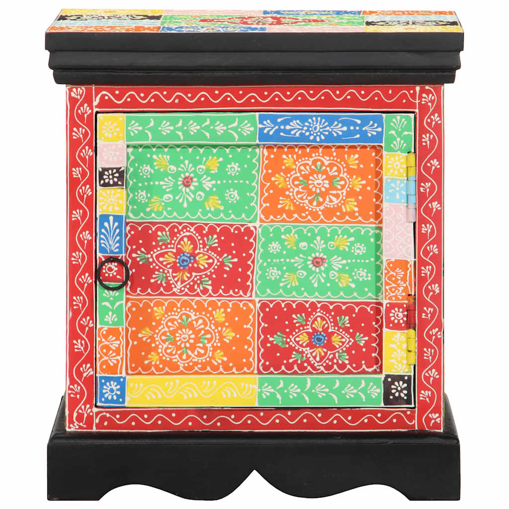 Mesa de cabeceira multicor madeira de mangueira maciça