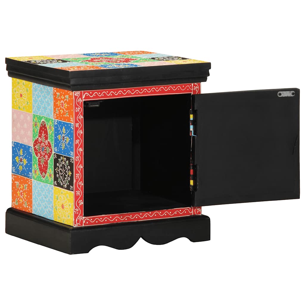 Mesa de cabeceira multicor madeira de mangueira maciça
