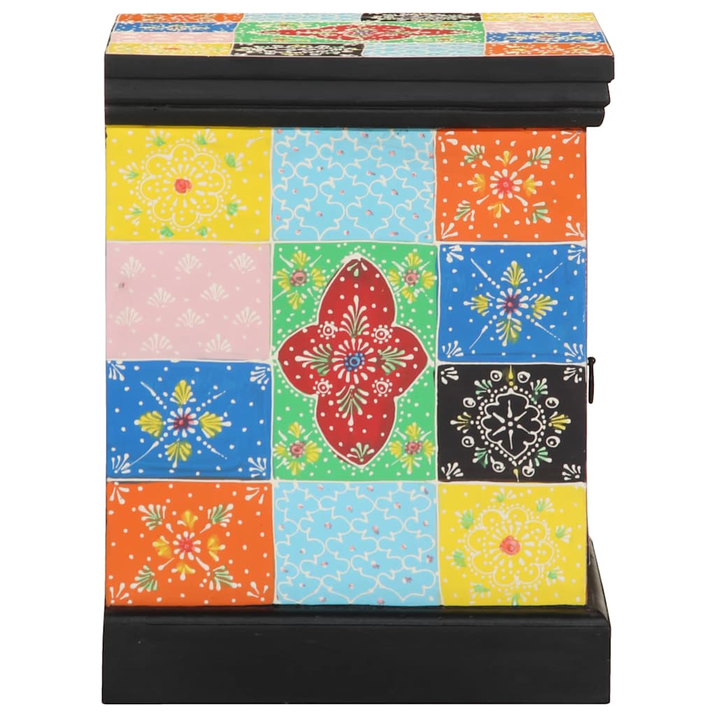 Mesa de cabeceira multicor madeira de mangueira maciça