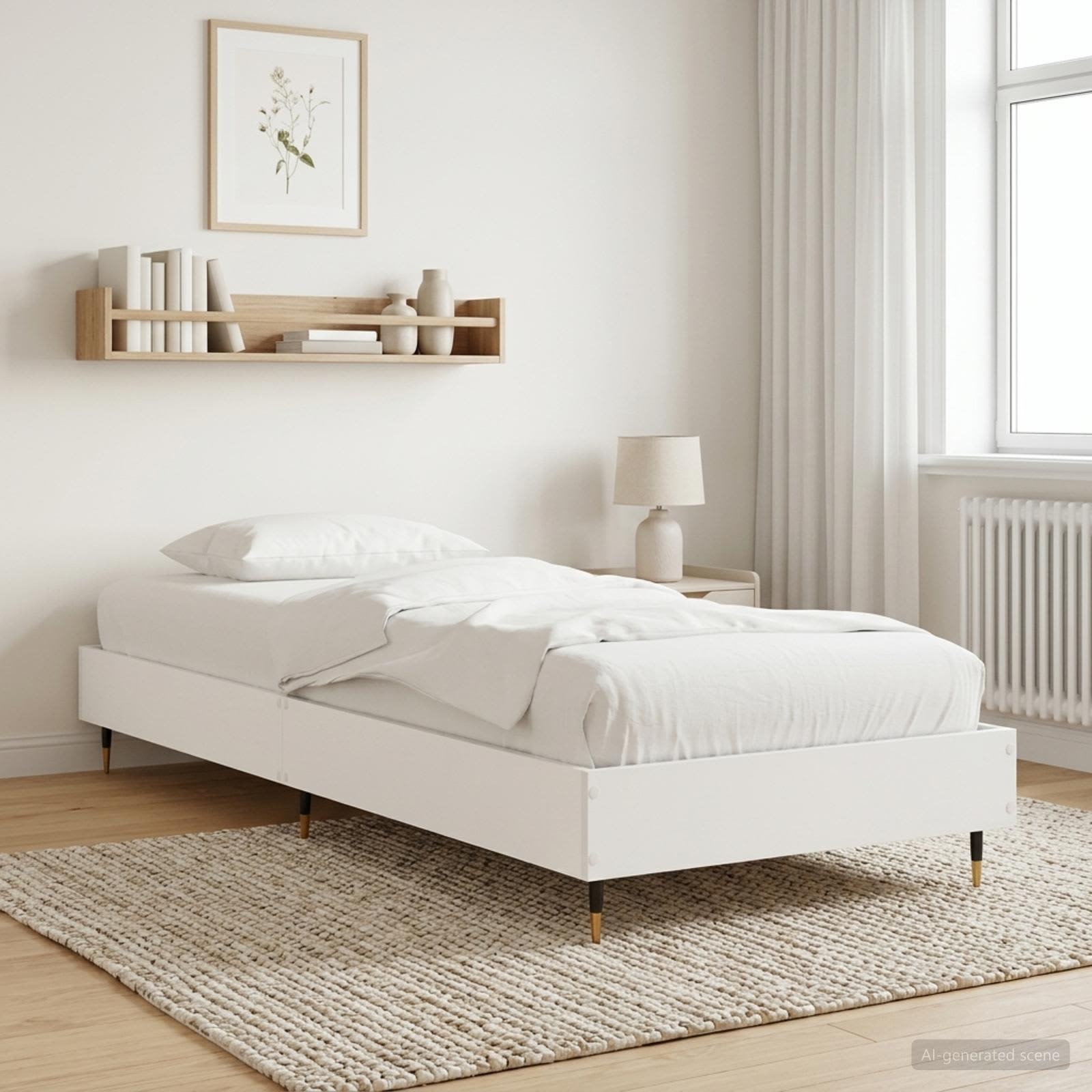 Estrutura da cama branco 80 x 200 cm derivados de madeira