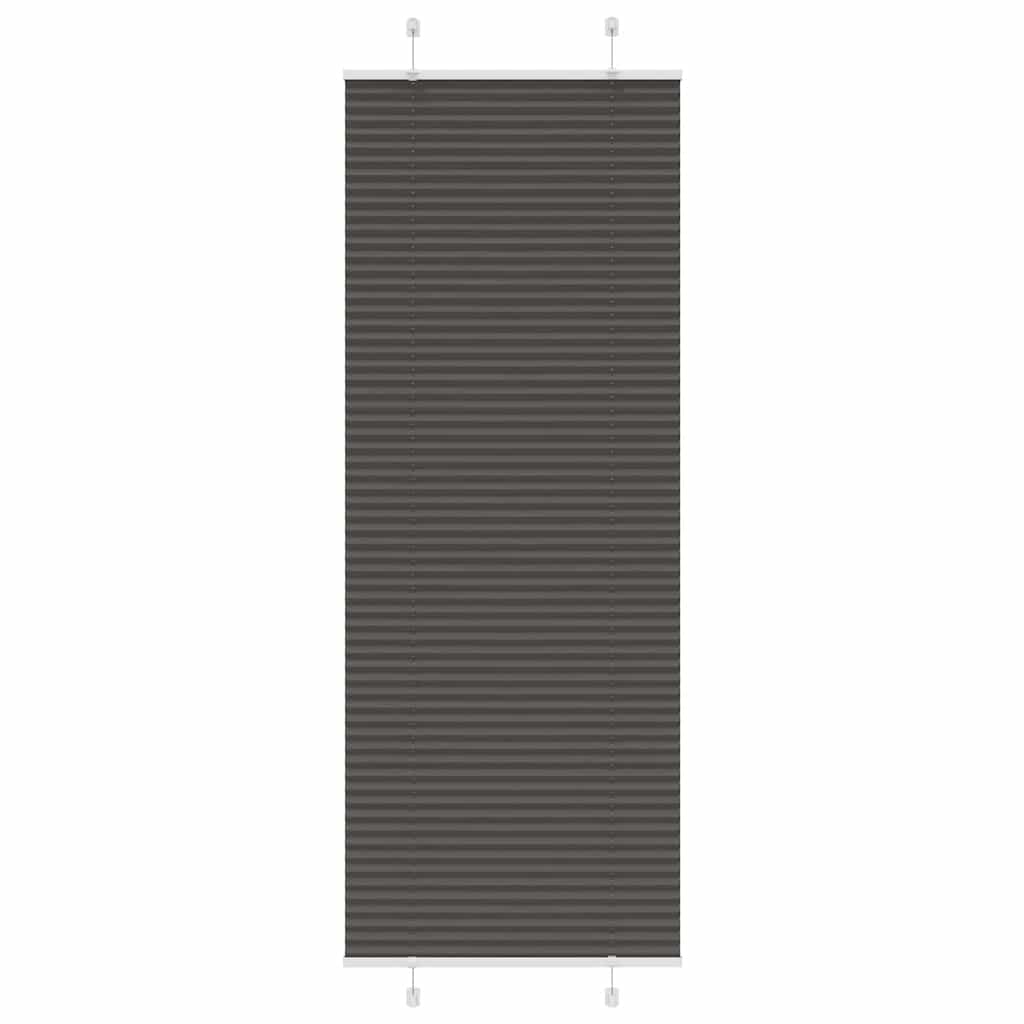 Preto plissada cega 80x200 cm largura tecido 79,4 cm poliéster