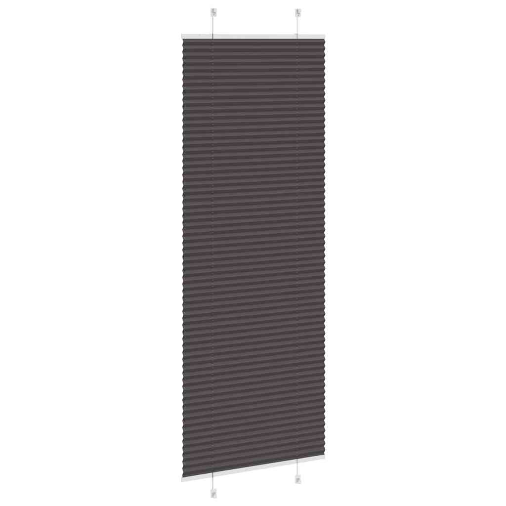 Preto plissada cega 80x200 cm largura tecido 79,4 cm poliéster