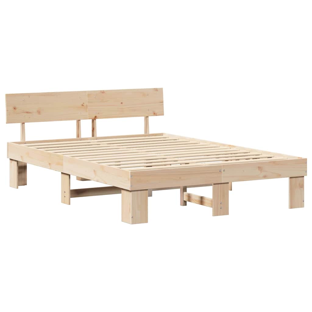 Estrutura da cama com cabeceira natural 150 x 200 cm