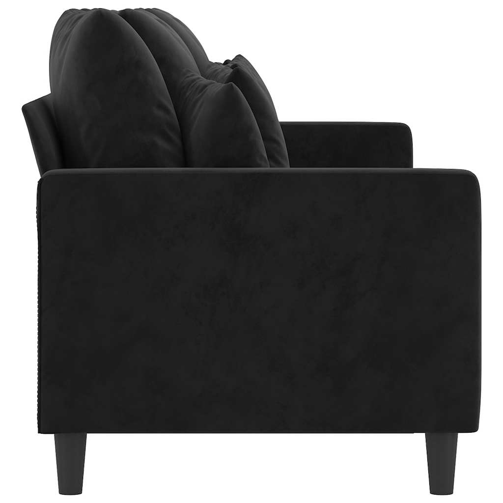 Sofá de 3 lugares 180 cm veludo preto