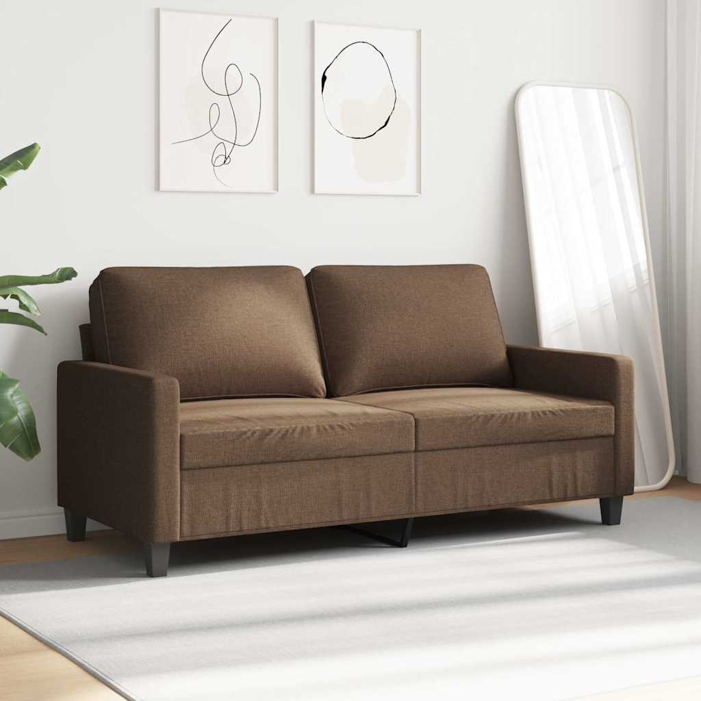 Sofá de 2 lugares tecido 140 cm castanho