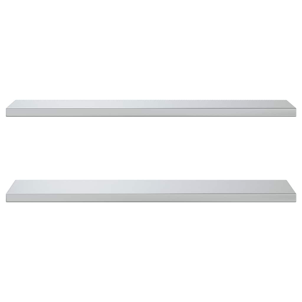 Prateleiras de parede 2 pcs 100x30 cm aço inoxidável prateado