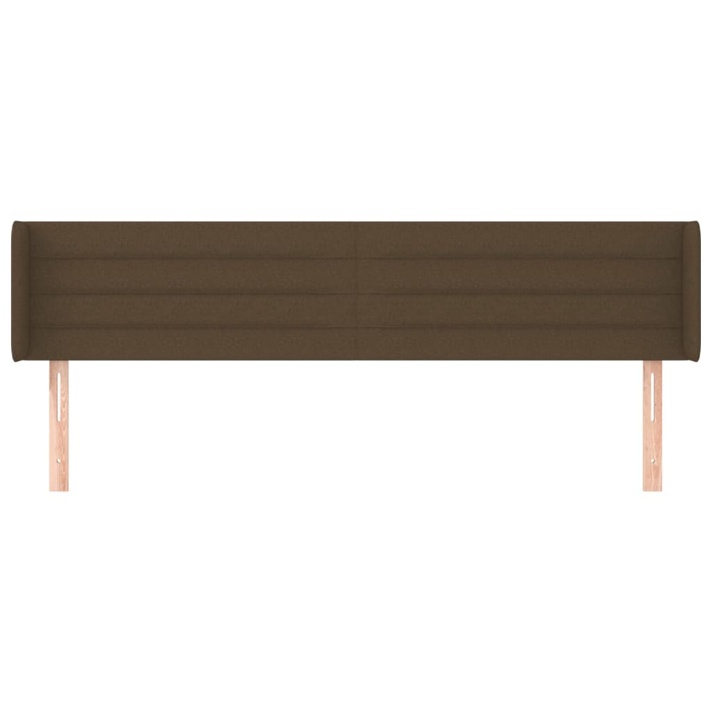 Cabeceira de cama c/ abas tecido 203x16x78/88cm castanho-escuro