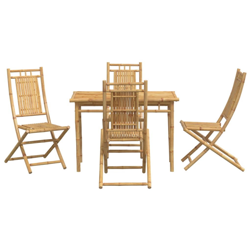 5 Pcs conjunto de jantar para jardim bambu