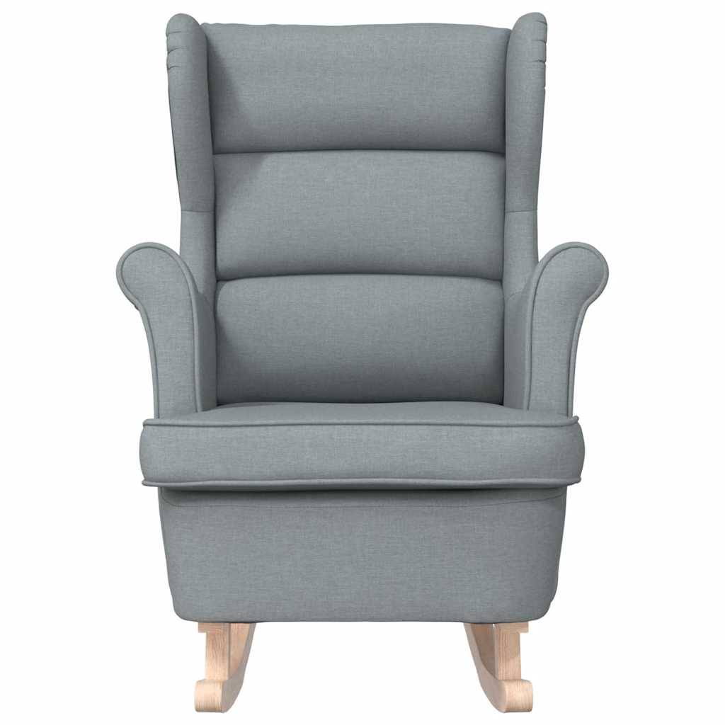 Cadeira de baloiço 74x90x102 cm tecido cinzento-claro