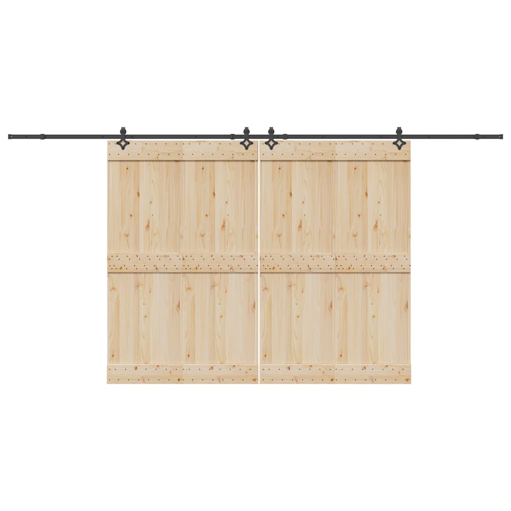 Kit de ferragens para porta deslizante 427 cm aço preto