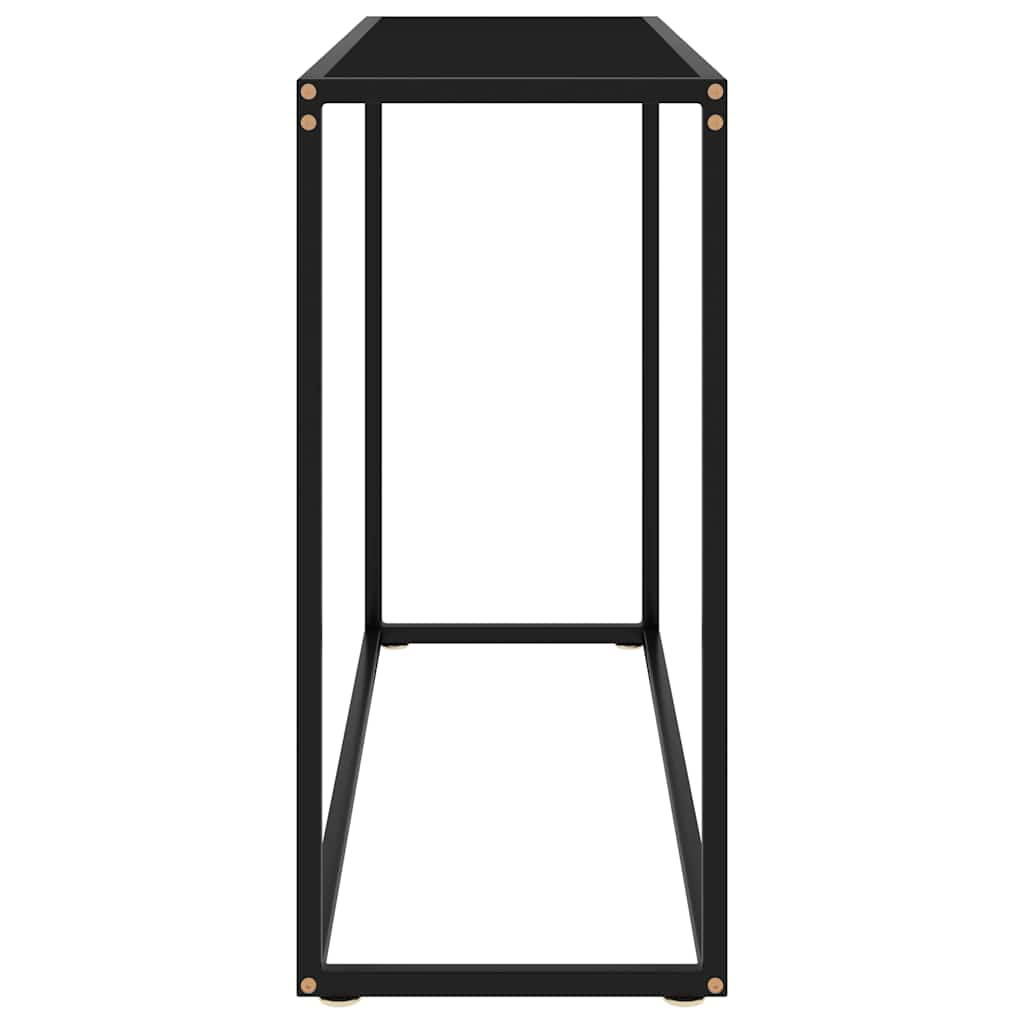 Mesa consola 100x35x75 cm vidro temperado preto