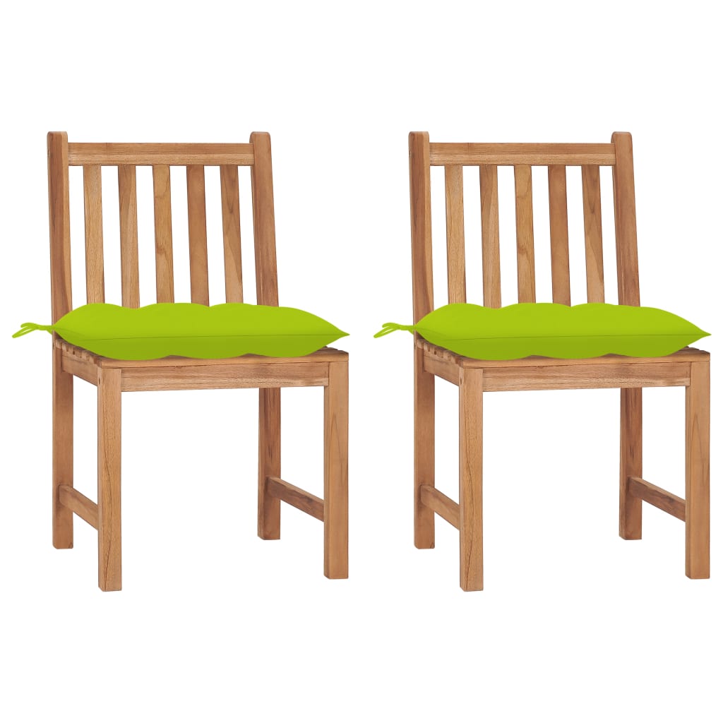 Cadeiras de jardim c/ almofadões 2 pcs madeira de teca maciça