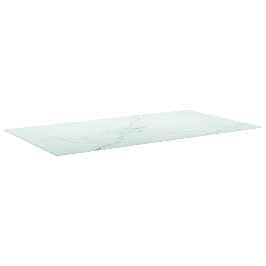 Tampo mesa 120x65cm 8mm vidro temperado design mármore branco